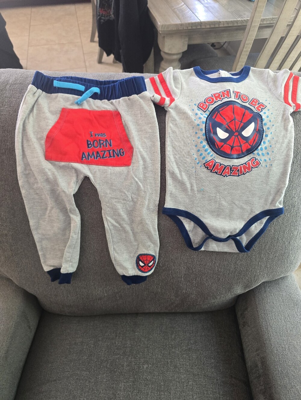 Marvel Baby Spider-Man Set - Gray, Red & Blue